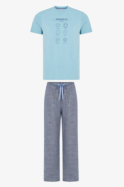 Penti Erkek Renkli Wellness Check Pijama Takımı