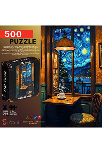 Soi Craft 500 Parça Puzzle Van Gogh İlhamlı Yıldızlı Gece #240