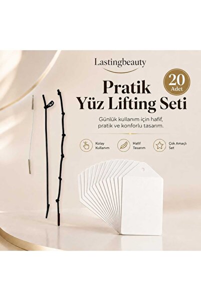 lasting beauty 20 Adet Ipli kaş Germe Bant Göz Boyun Germe Bandı Yüz Gerdirme...