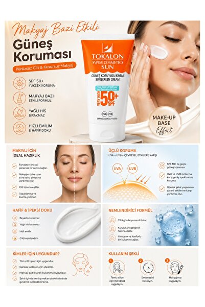Tokalon Güneş Koruyucu Krem - Sunscreen Cream 50 Spf - 150 ml