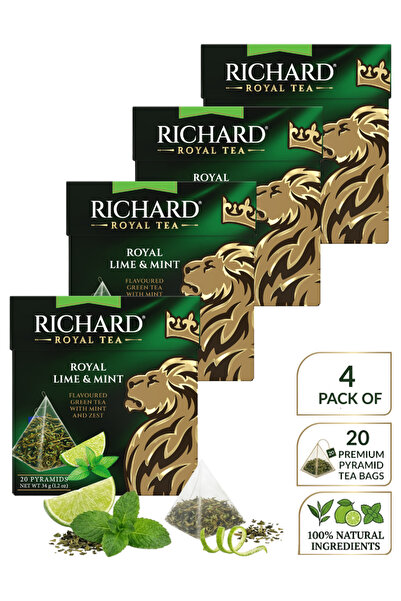 Richard Royal Lime Mint Flavoured Green Tea 4x20 Pyramids