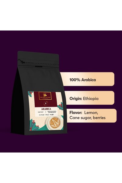 The Caphe Vietnam Ethiopian Guji Hambella Ground Coffee – 100% Arabica, Single Origin Specialty Coffee, Floral & Fruity Notes, Medium Roast, Freshly Roasted in Dubai, 1KG