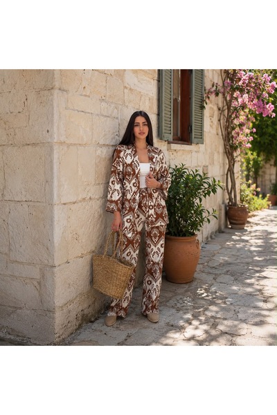 Pozitif Ethnic Patterned Kimono Set