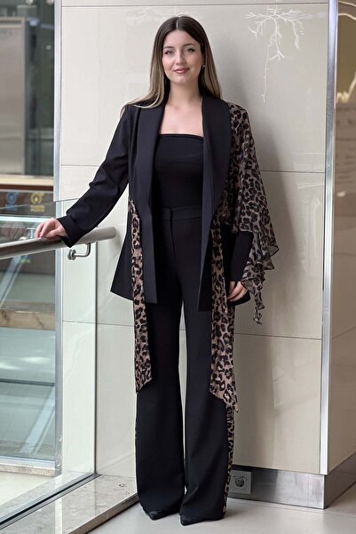 MİANOTTE Pantaloni cu dungi leopard