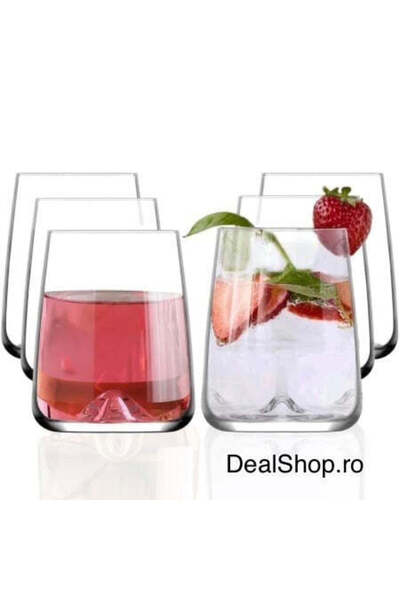 dealshopromania Set of 6 glass tumblers 360 ml LAV Terra 359 – modern drinkwa...