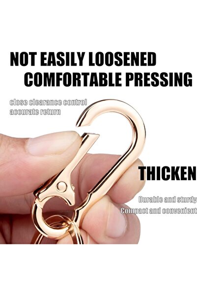 Arabest Metal Keychain 2-Pack, Black, Sturdy Key Ring Holder with Clip, for H...