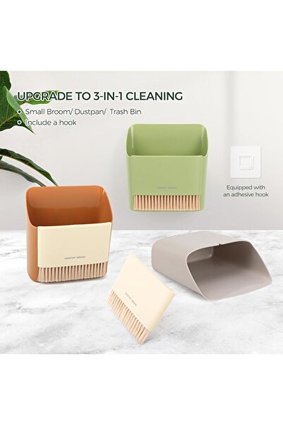 Arabest Small Broom and Dustpan Set, Portable Hand Whisk with Mini Hanging Tr...