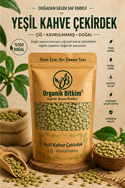 OB Organik Bitkim Yeşil Kahve Çekirdek Çiğ Tane 1000 gr