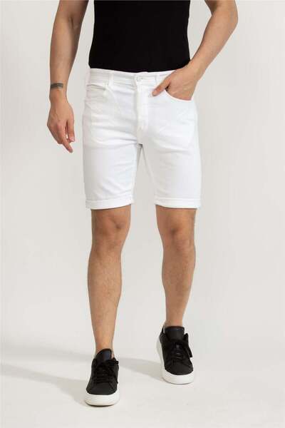Replay Rbj.901 Short Tapered Erkek Bermuda Şort Beyaz