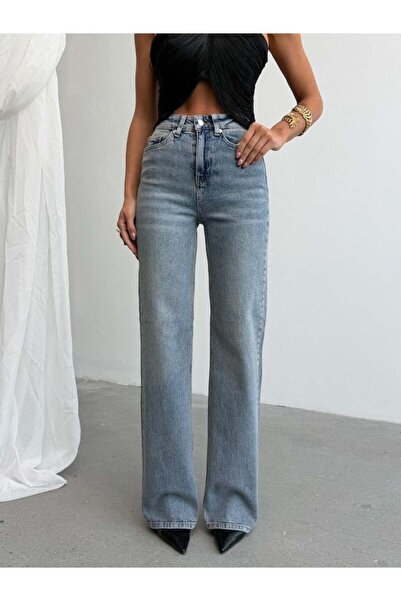 HerTon Women's High Waist Wide Leg Jeans – Slightly Stretchy Cotton Denim