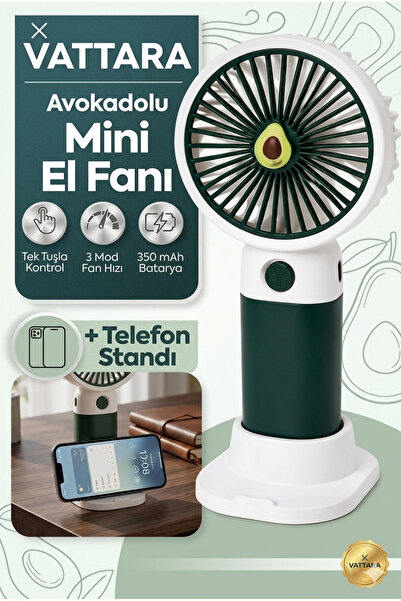 vattara Mini El Fanı Usb Şarjlı 3 Kademe Taşınabilir Vantilatör Masaüstü Tele...