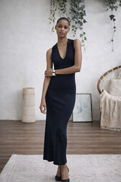 Generic Brand Women's Sleeveless V-Neck Long Knit Dress