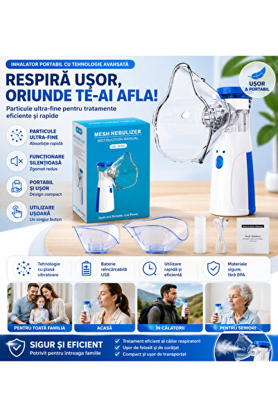unbranded Aparat Aerosoli Portabil Ultrasonic Mesh Engros – Nebulizator Silen...