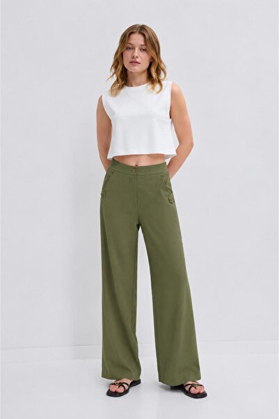 RESSHO High Waist Pocketed Polyviscon Palazzo Pants – Stylish Women's Trouser...