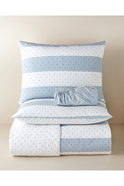 English Home Lines & Dots Kolay Ütülenir Çarşaflı Çift Kişilik Nevresim Takım...