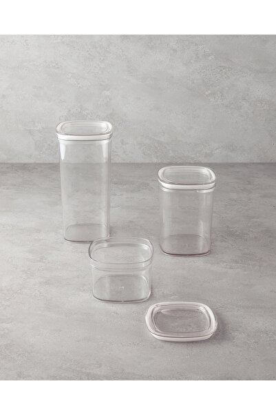 English Home Jade Plastik 3'lü Kavanoz 700 ml – 1,4 L – 2 L Şeffaf
