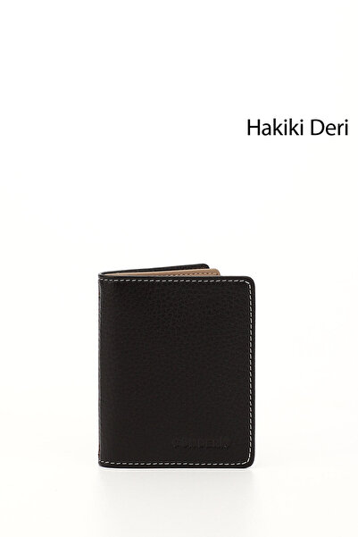 GÖNDERİ(R) Kahveye Vizon Gön Hakiki Deri Unisex Kartlık 06499