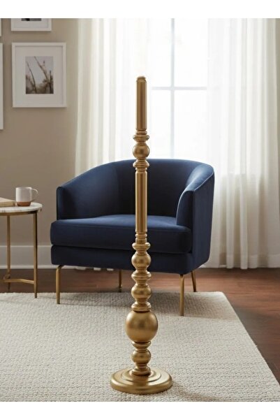 Genel Markalar Klasik Model Ahşap Gold Lambader Ayak Vintage 140cm