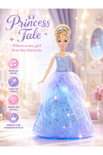 Fayola Păpușă interactivă Disney Princess Cinderella cu rochie luminoasă
