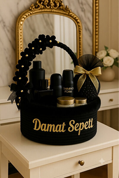 RH GALAXİ TEKSTİL DAMAT BOHÇASI SİYAH Hasır SEPET, ÇEYİZ, DÜĞÜN, NİŞAN, KINA,...