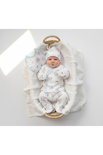 Hülya's MIND Patterned Baby Boy Premium 5-Piece Hospital Release Set