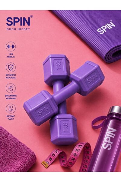 Spin 1 Kg X 2 Adet Vinyl Kaplı Toplam 2 Kg, Dambıl Seti, Dumbell Set Specials...