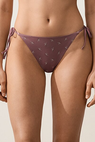 Oysho Yanları Bağcıklı Bandana Desenli Bikini Altı