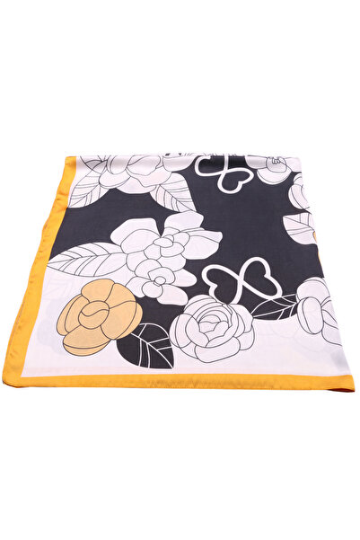 Joolar Esarfa dama, de plaja sau promenada, 110 x 110, imprimeu flori mari, S...