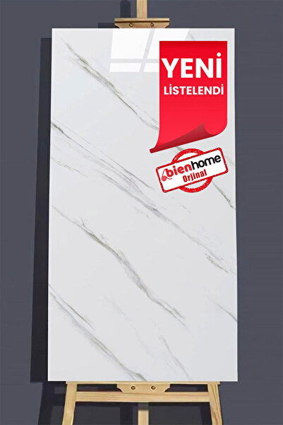 Bien Home 30x60 Cm Beyaz Mermer Desenli Kendinden Yapışkanlı Seramik Köpük Ba...