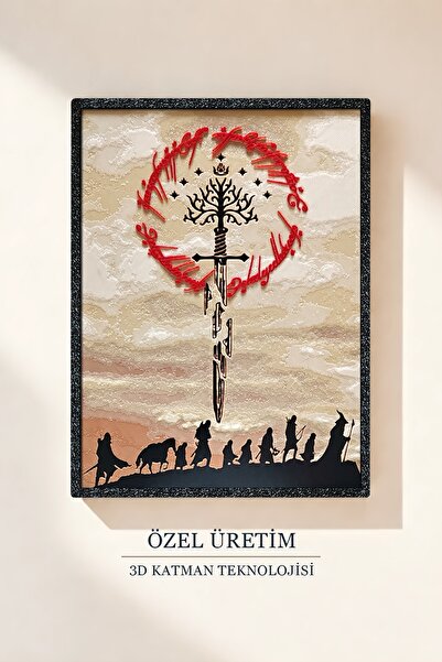 Saes Labs Yüzüklerin Efendisi (LOTR) 3D Tablo 15×20 cm