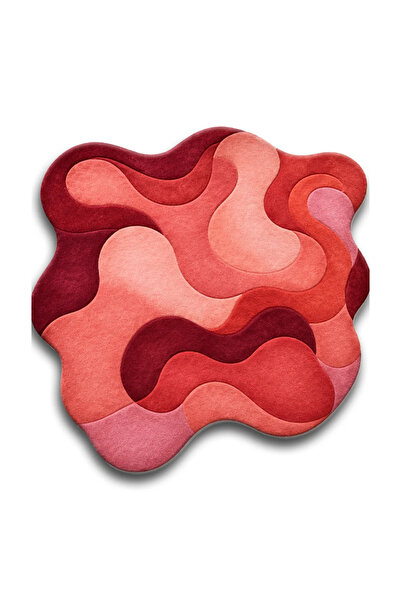 Rugs Modern Halı SDT Kırmızı Dalgalı Dokuma Taban Dekoratif Halı sdt671