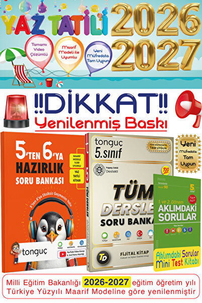 Tonguç Yayınları 5. Sınıf 5'ten 6'ya Hazırlık Kitabı 5. Sınıf Fijital Tüm Der...