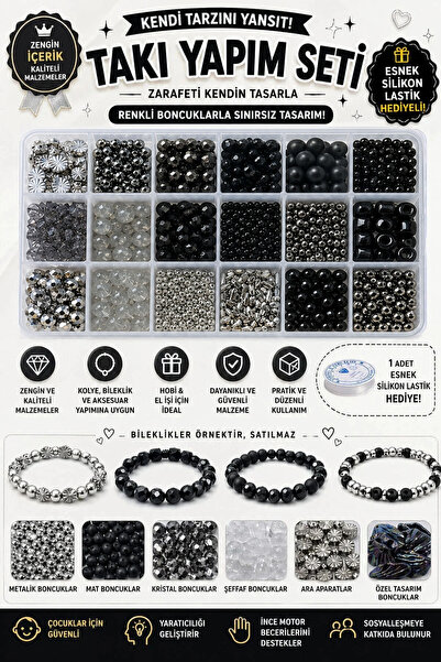By MO Accessories Set de hobby pentru realizarea de bijuterii cu mărgele de p...