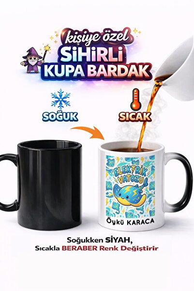 Kirbi Reklam كوب سحري من البورسلين مطبوع على الوجهين من Animal Electric Vatoz...