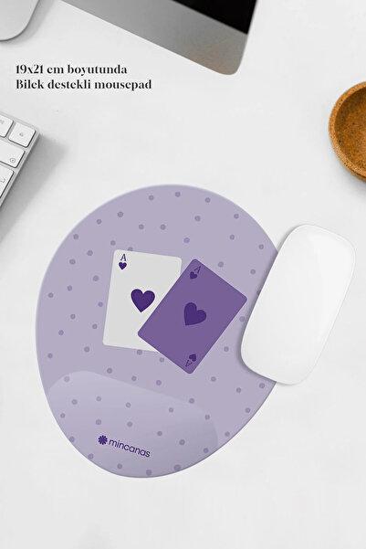 Mincanas Renkli Bilek Destekli Oval Mouse Pad Mouse Altlığı