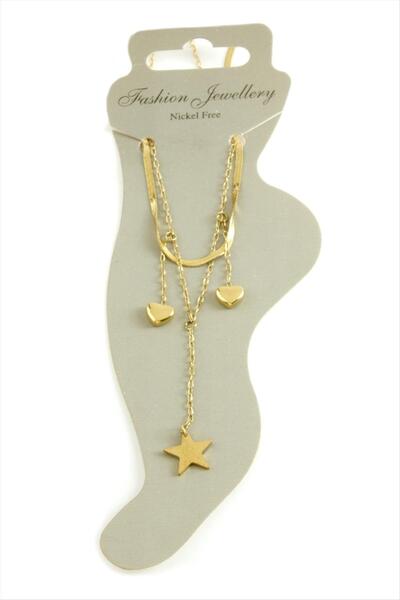 Generic Brand Glblseme Heart Luxury (213200) Steel Anklet-Yellow