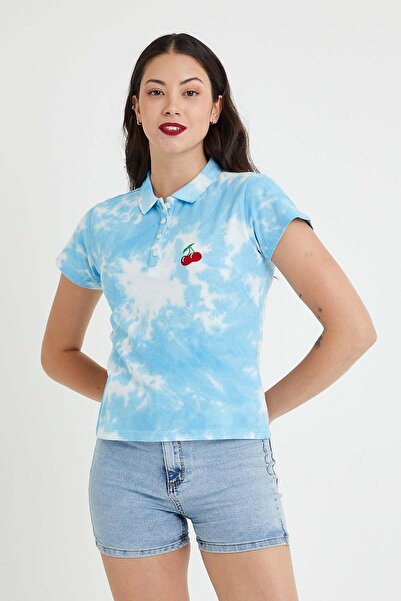 Polo State Ženska plava majica sa tie-dye efektom