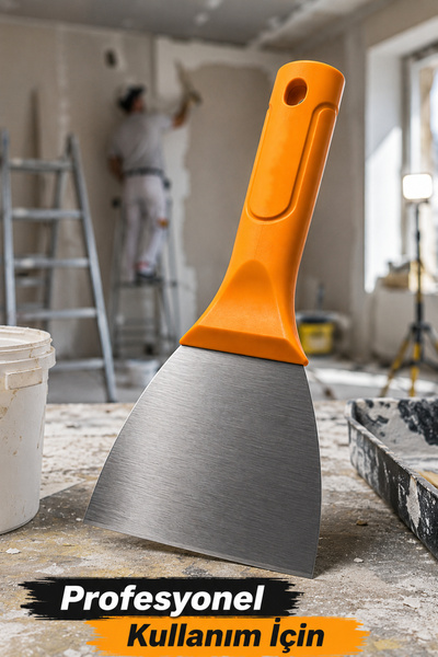 Alıç Paslanmaz Çelik Spatula 100 mm Boya Kazıma Macun Çekme Alçı ve Silikon T...