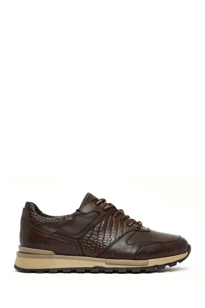 Derimod Erkek Kahverengi Bağcıklı Deri Casual Sneaker 25SFD610014