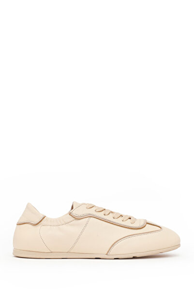 Derimod Women's Beige Lace-Up Leather Sneaker 26Pfd220718