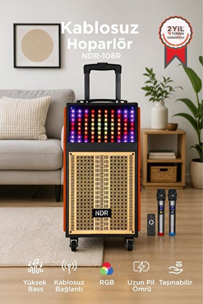 Torima Bluetooth Hoparlör Mikrofonlu Kumandalı Rgb Işıklı Speaker NDR-108R Tu...
