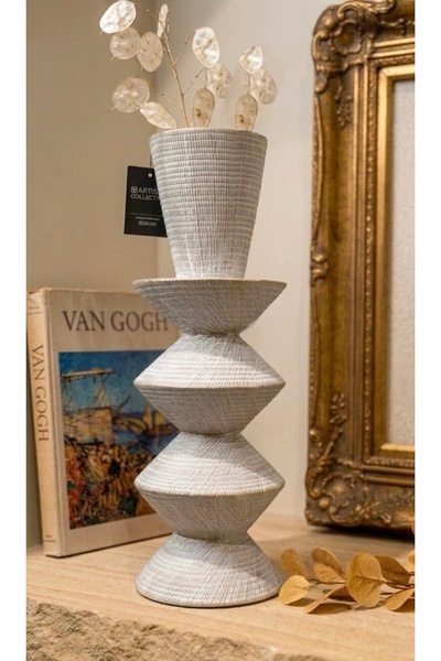 PINALE ART Lüks Dekoratif Obje , Dekoratif Vazo 19,5x19,5x54 cm