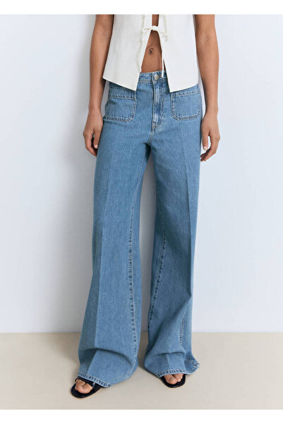 MANGO Woman Blugi wideleg cu nasturi