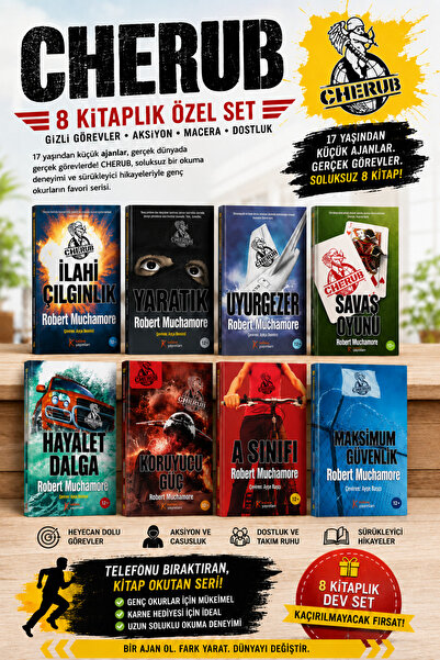 Kelime Yayınları CHERUB 8 Kitap Seti - Robert Muchamore | 12+ Gençlik, Casusl...