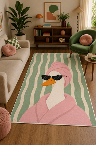 Pinterest Duck Printed Anti-Slip Washable Living Room Living Room Kitchen Balcony Rug Runner