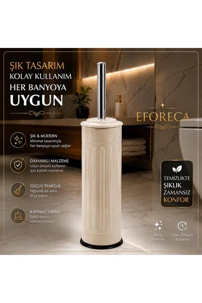 Eforeca Vintage Tuvalet Fırçası Çizgili Krem