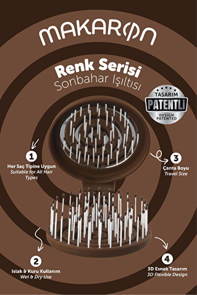 PROCO Perie de păr Beauty Makaron - Perie de păr tridimensională 3D flexibilă...