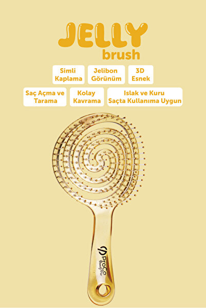 PROCO Perie de păr Beauty Pro JELLY - Perie de păr tridimensională 3D flexibi...