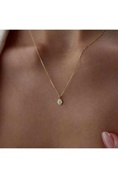 Cherry by Özkonak Oval Taşlı Mini Kolye