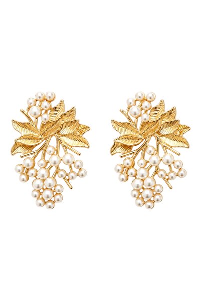 Store Diva Charm Elegant Leaf Grape Design Earrings